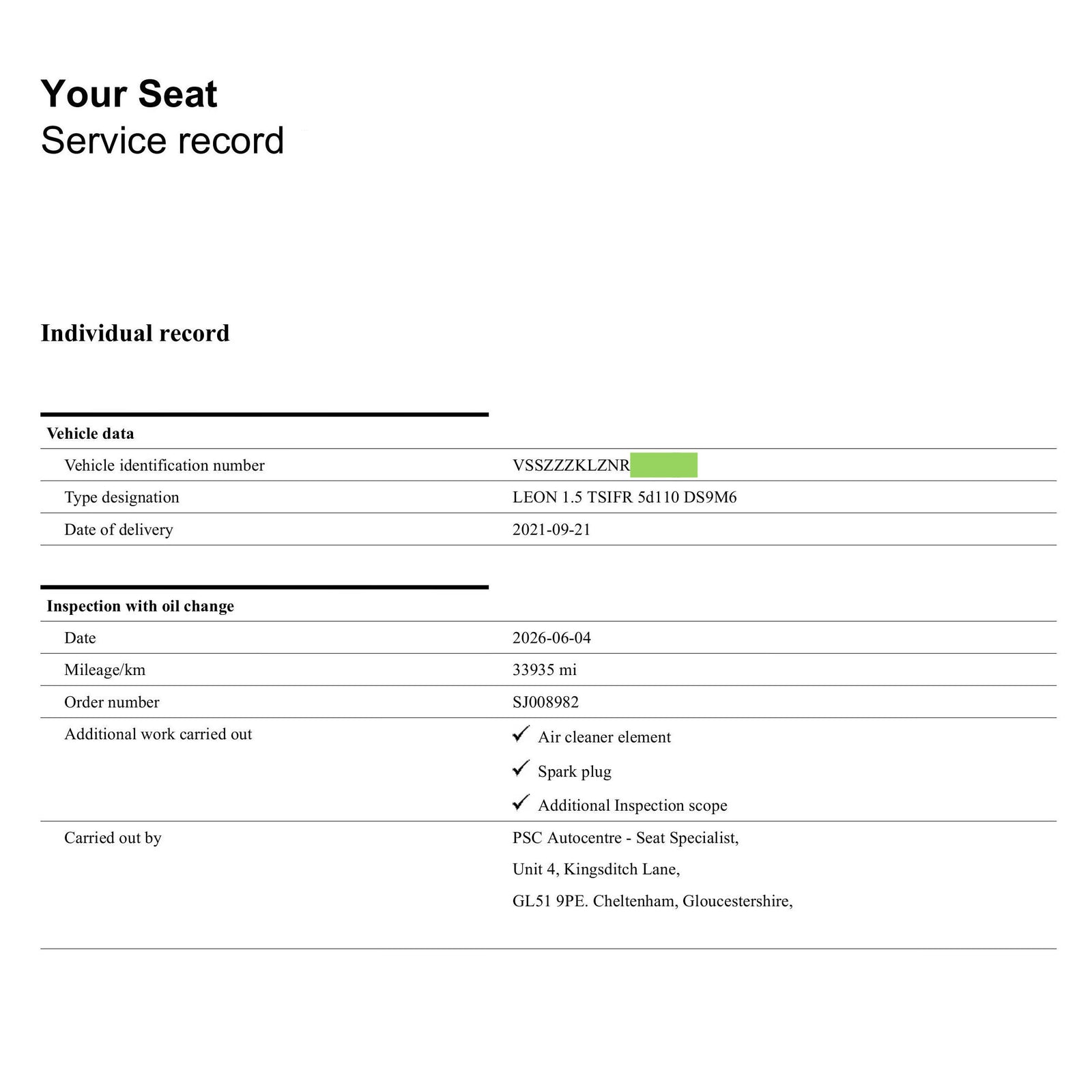Seat — PSC Autocentre, Gloucestershire's leading independent Seat Updating Digital Service History specialist in Cheltenham