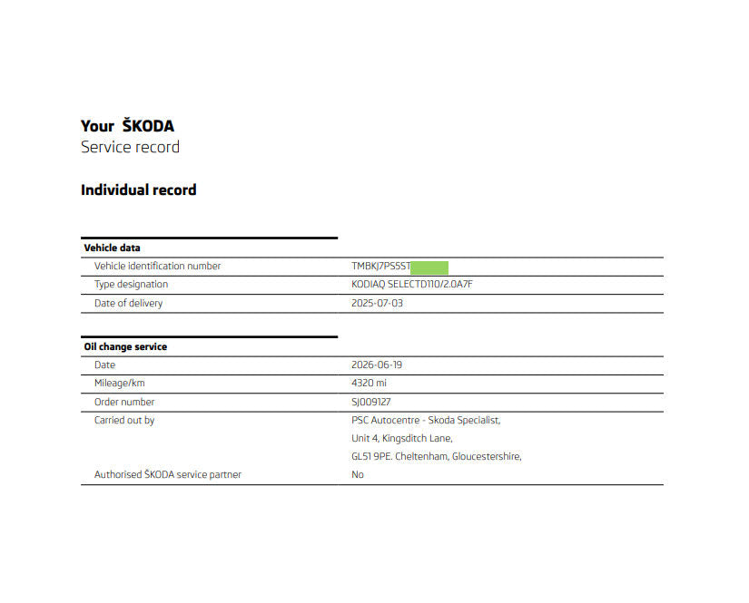 Skoda — PSC Autocentre, Gloucestershire's leading independent Skoda Updating Digital Service History specialist in Cheltenham