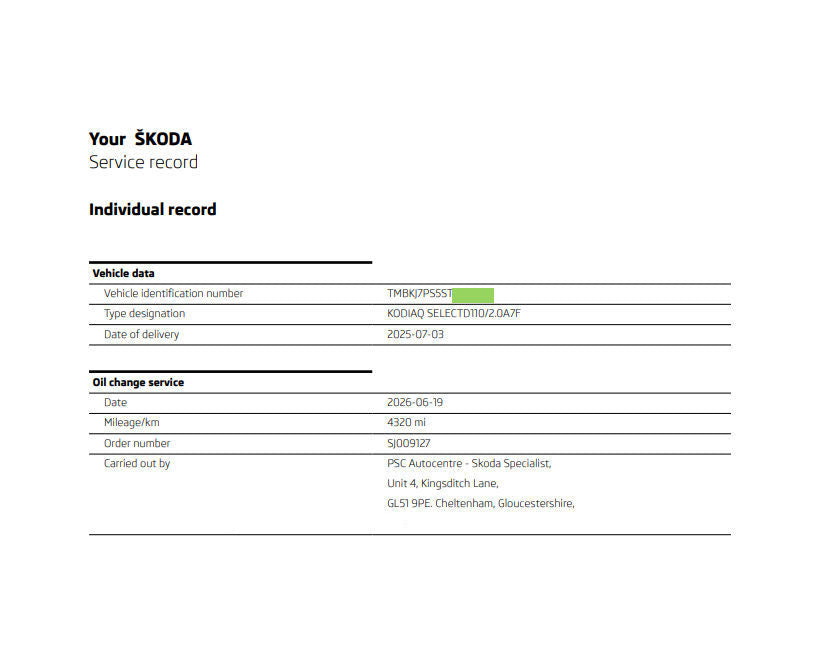 Skoda — PSC Autocentre, Gloucestershire's leading independent Skoda Updating Digital Service History specialist in Cheltenham