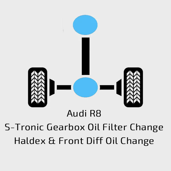 Audi R8 5.2 V10 (Second Generation 4S 2015–onwards) - S-Tronic Gearbox Oil Filter Change - Haldex &amp; Front Diff Oil Change
