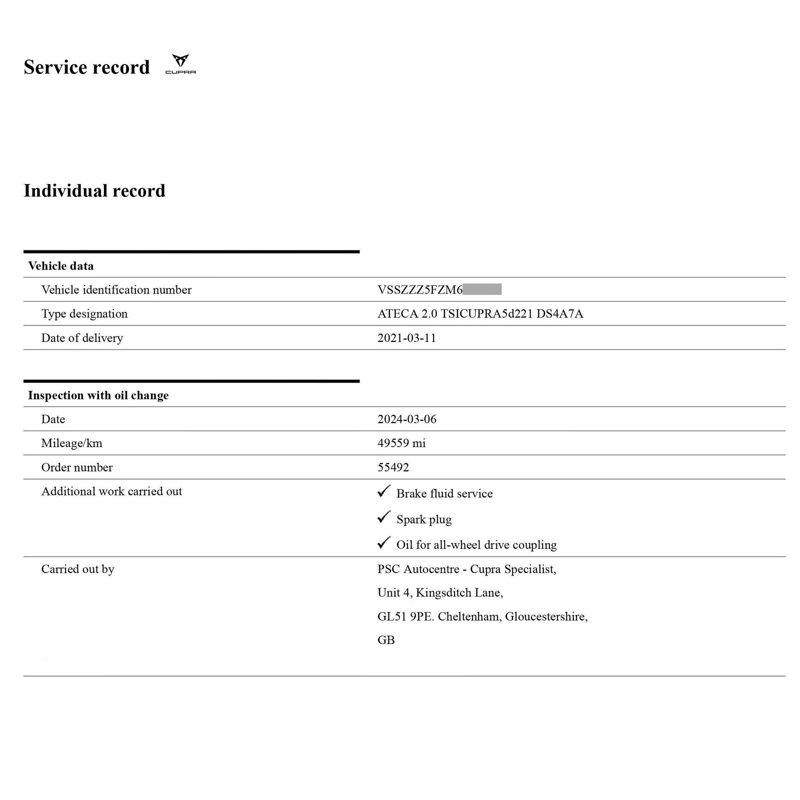 VW ID.3 - (2019-onwards) - Electric Vehicle Inspection Service