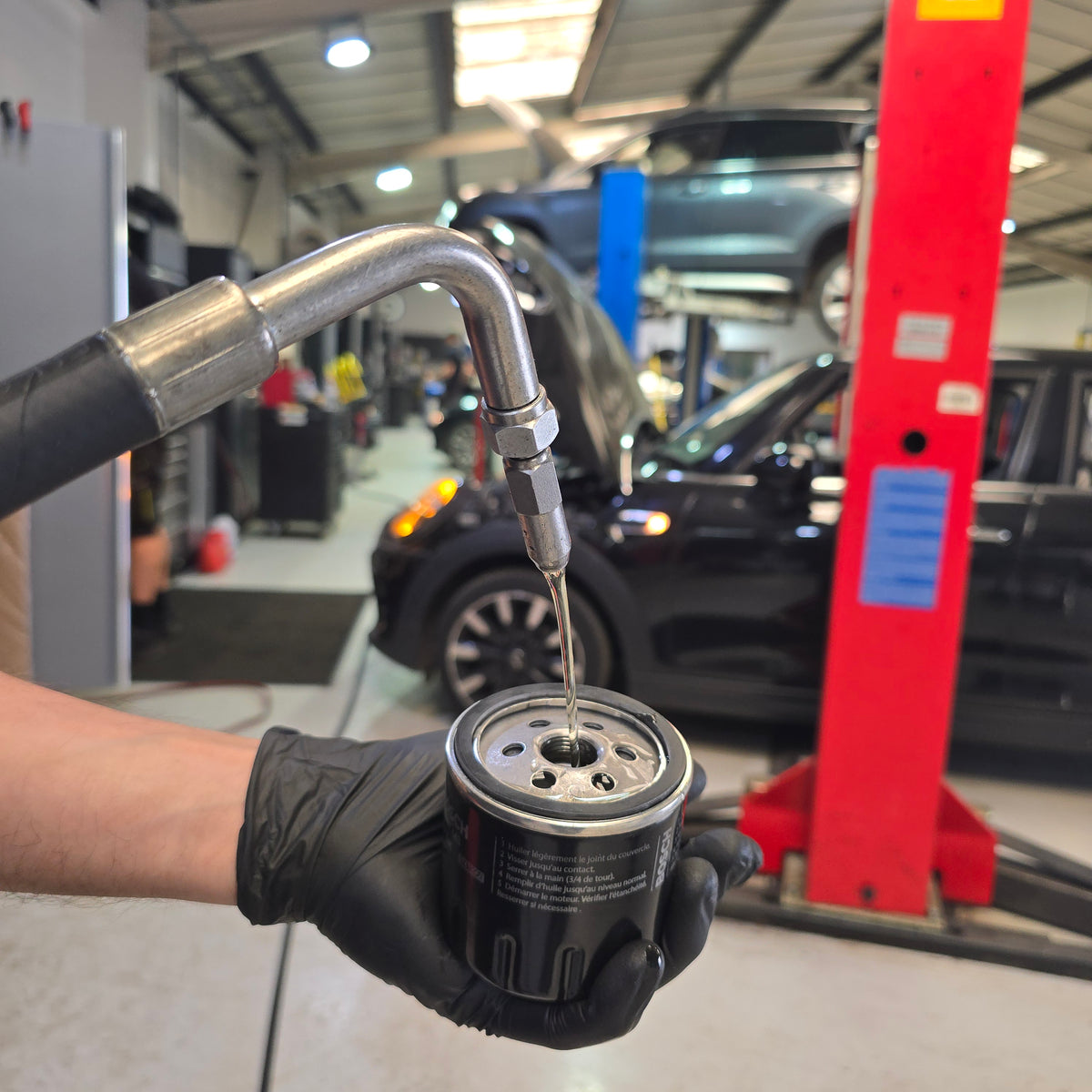 Volkswagen Major Oil Service being performed at PSC Autocentre workshop in Cheltenham, a specialist German vehicle service centre.