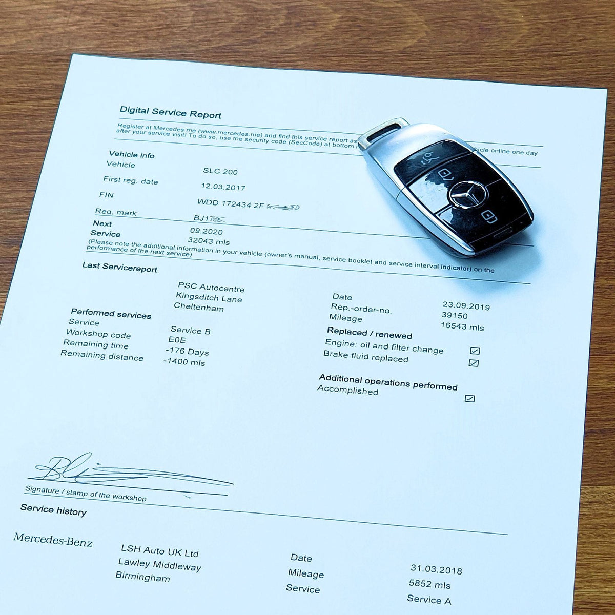 Mercedes-Benz SL-Class [R231] 2013–2020 - B Service